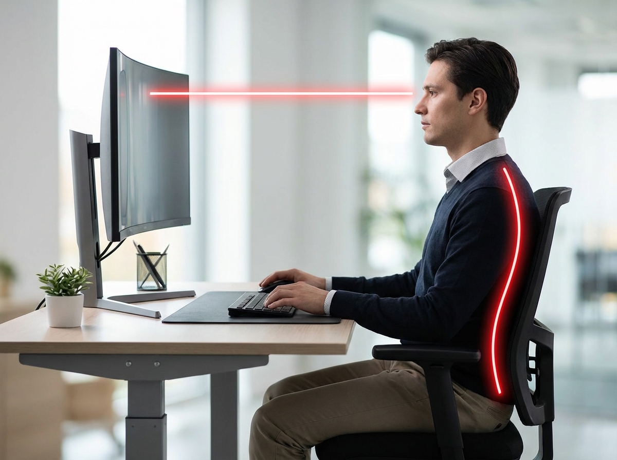 Altura do Monitor: O Ajuste de 5cm que Salva sua Cervical!