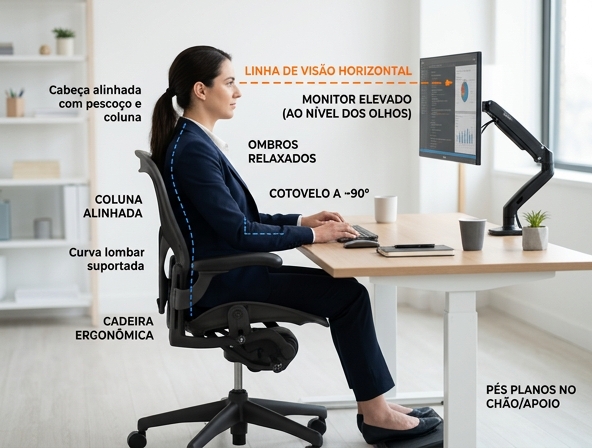 Ergonomia Digital: Eleve seu Monitor e Salve o Pescoço Já!