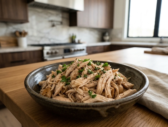 Frango Desfiado na Pressão: O Truque de Chacoalhar Já!
