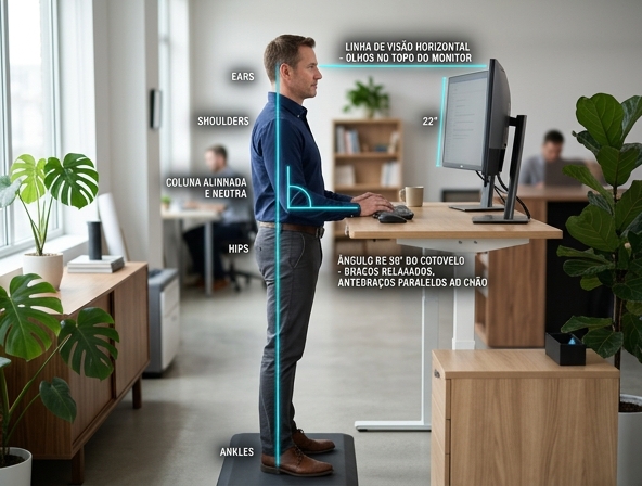 Mesa de Pé: Produtividade e Saúde em Equilíbrio Dinâmico!